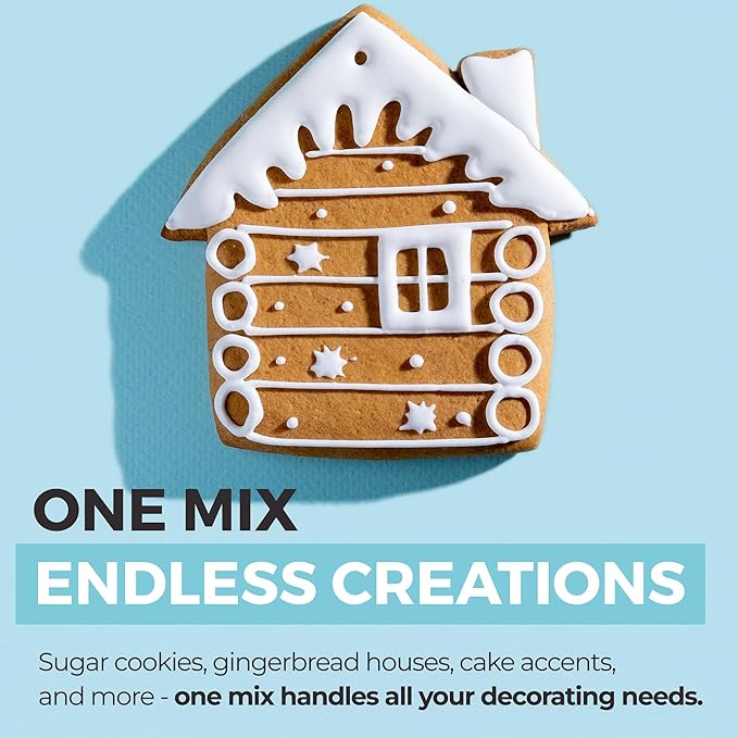 Royal Icing Mix (12oz) Premium Royal Icing for Sugar Cookies, Easy to Use, Achieve the Perfect Consistency, Tastes Amazing, Naturally Flavored, Certified Gluten Free, Non-GMO Sourced