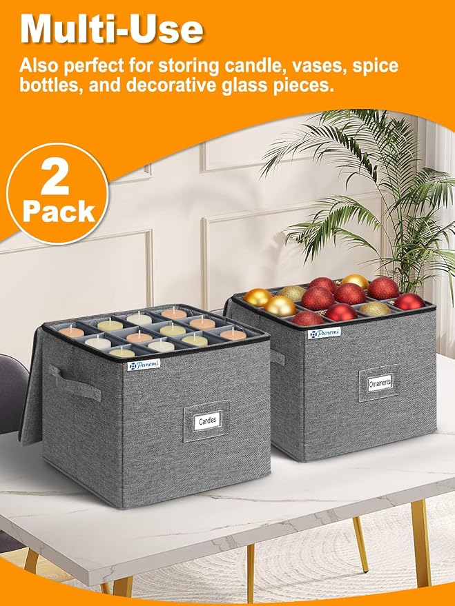 punemi Champagne Flute Storage Container, 2-Pack Hard Shell Wine Glass Box | Hard shell top, bottom and sides with dividers, stackable design for champagne flutes, white wine glasses and stemware - Image 6