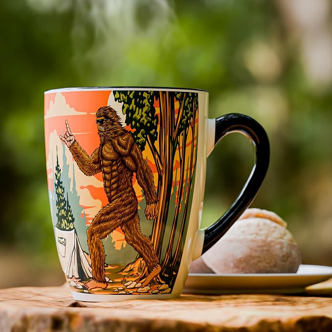 Color Changing Bigfoot Coffee Mug 15OZ - Ceramic Heat Sensitive Cup Hot Cocoa Tea Milk Mugs Hot Drinks and beverages Unique Beautiful Funny Holiday Christmas gift Idea Sasquatch Cryptid lovers men dad - Image 3