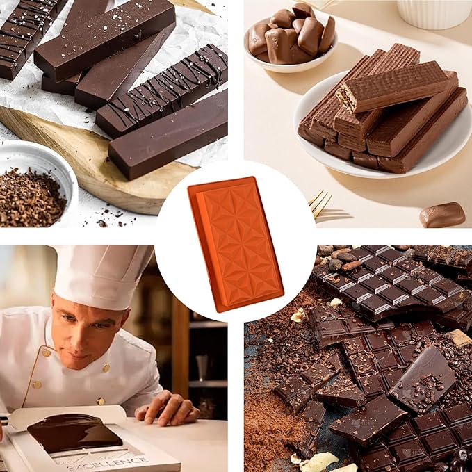 Silicone Candy Bar Mold,Large Candy Silicone Mold - Dessert Baking Mould - for Food Treats Soap Making Christmas Cookie Cake Dessert Baking Birthday