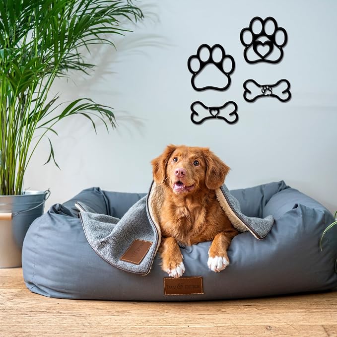 4 PCS Dog Wall Art - Paw & Bone Decor for Dog Lovers' Home - Image 5