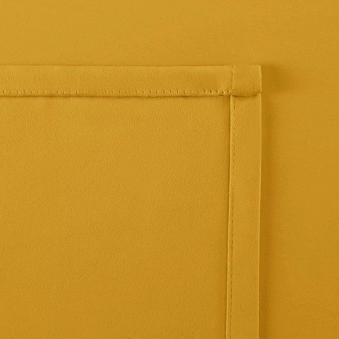 Hiasan Yellow Valance Curtains for Kitchen - Blackout Thermal Insulated Rod Pocket Window Valances, 42 x 12 Inches Length, 1 Panel - Image 4