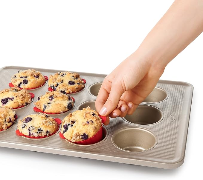 OXO Good Grips Silicone Baking Cups, Pack of 12, Reusable, BPA-Free, Dishwasher Safe, Non-Stick, Food Grade, Cupcake Cups, Muffin Cups, Cupcake Liners, Muffin Liners - Image 7