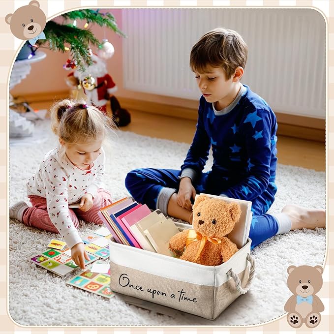 Marsui Book Lover Gifts Once Upon a Time Book Storage Basket Bin Bookish Accessories Bookworm & Librarian Gift for Club Members Student Teacher Reading Accessories - Image 5
