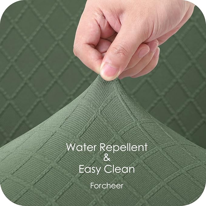 FORCHEER Chair Covers for Dining Chairs Set of 4,Jacquard Green Stretch Dining Room Chair Cover Kitchen Parsons Chair Slipcovers (Pack of 4, Jacquard Green) - Image 6