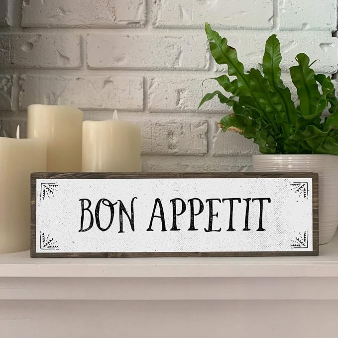 Kitchen Wood Signs (Medium - Wood And Metal, Bon Appetit) - Image 4