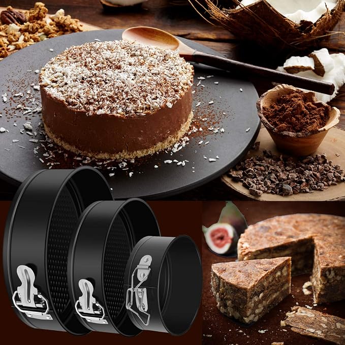 MASSUGAR 4 7 9 Inch Springform Pan, Non-stick Leakproof Cheesecake Pan, Spring Form Pans for Cheesecake, Round Cake Pans for Baking with Removable Bottom and 50Pcs Parchment Paper - Image 5