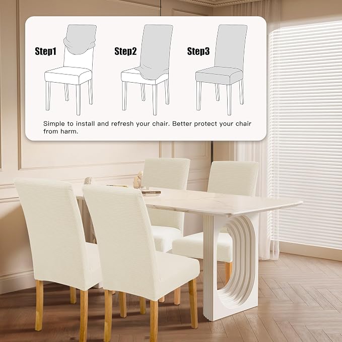 BIETYONE Waterproof Dining Chair Covers, Stretch Seat Protector, Washable | 6 Pack, Waterproof, Spill Resistant, Washable, Stretch Fit, Easy Clean Chair Protector - Image 2
