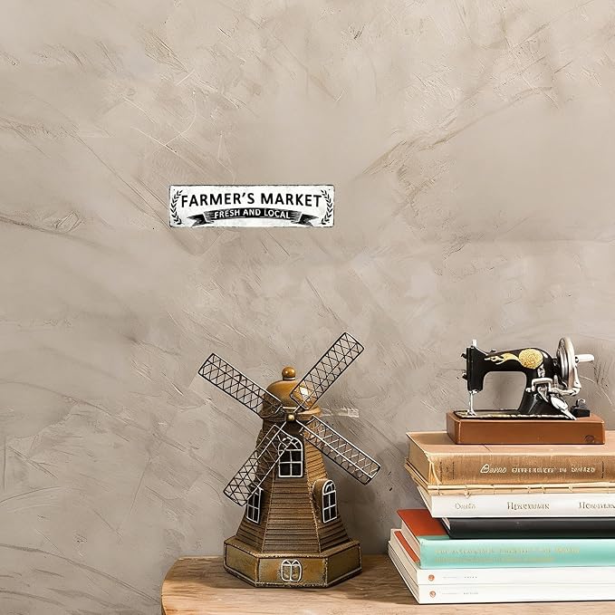 Farmer’S Market Poster Farmhouse Sign Rustic Wall Decor Vintage Metal Sign 4×16 Inches For Farm Home Kitchen - Image 3