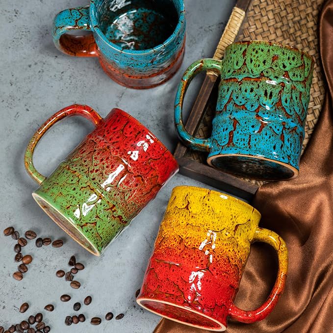 Coffee Mug,20 Oz Coffee Cups Ceramic Tea Cup Large Coffee Mug for Office and Home - Dishwasher and Microwave Safe Novelty Coffee Mug(1,Brown and Yellow) - Image 5
