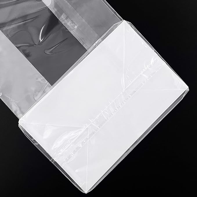 Morepack Gusseted Flat Bottom Cellophane Bags 6x4x13 Inch 50Pcs | with Paper Insert - Image 3
