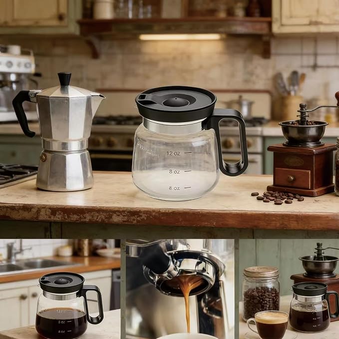 16 Oz Glass Coffee Mug in Coffee Pot Shape, Heatproof Large Capacity Cup,Mini Mocha Coffe Pot Coffe Mugs, Coffee Mug Looks like a Coffee Pot, CoffeePot Mugs, For Hot Teas, Hot Chocolate (1PCS) - Image 5