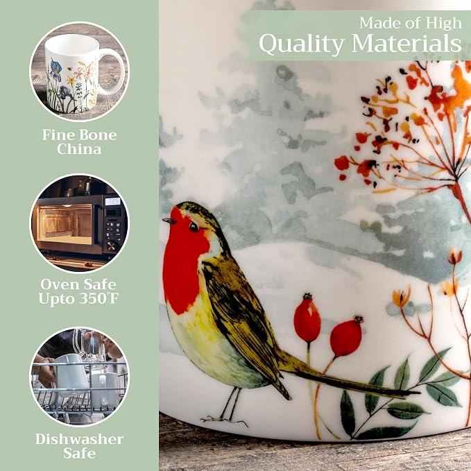 Maison d' Hermine Coffee Mug with Handles Tea Cups (12 Ounce, Pack of 1) | Fine Bone China Coffee Mugs for Hot Beverages Cappuccino Latte Home Restaurant Hotel Spring Summer -Morzine - Chamonix - Image 3