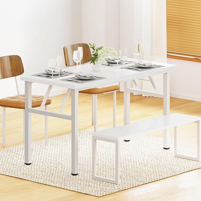 DlandHome 39.4 Inch Small Folding Computer Desk for Home Office, White | Foldable Writing Table for Small Spaces Bedroom, No Assembly Required, Wood Top Metal Frame, Collapsible Compact Easy Storage - Image 7