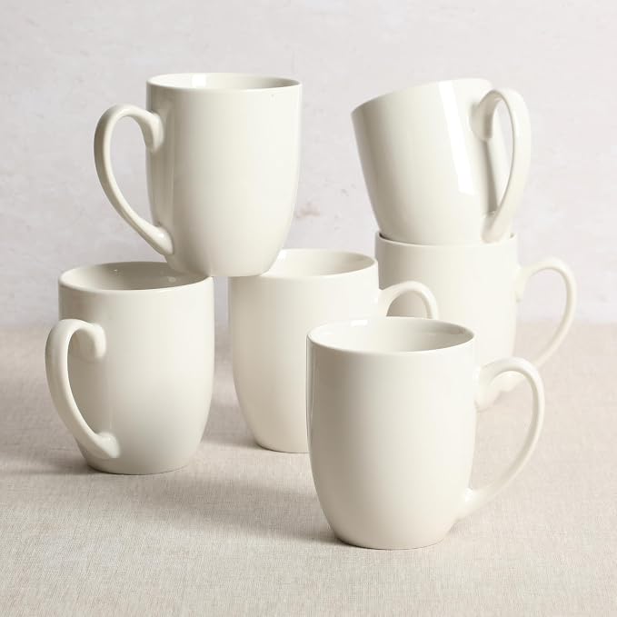 Gibson Home Great Essentials 16 Ounce Porcelain Coffee Mugs - Set of 6 - Cups for Latte, Hot Tea, Cappuccino, Mocha, Espresso, Cocoa - Image 2
