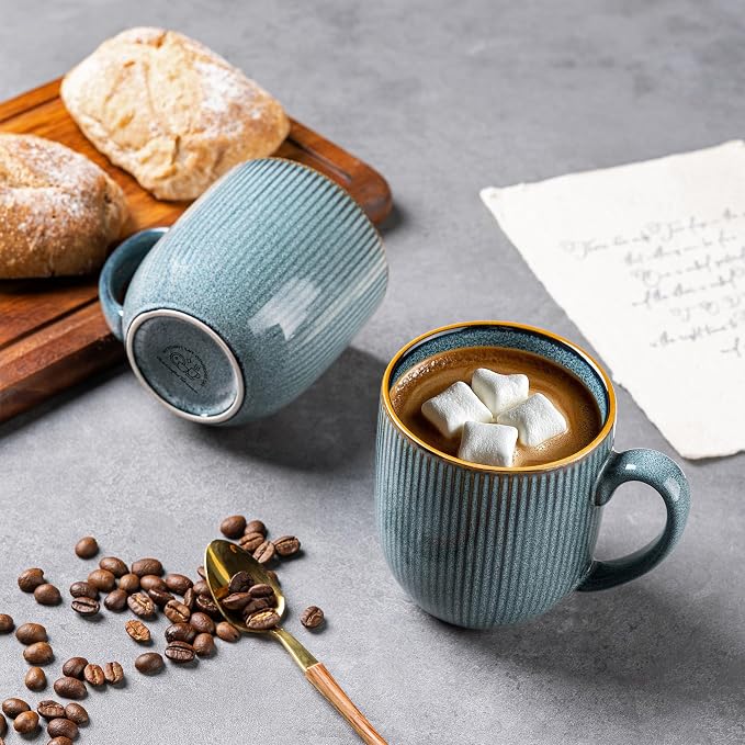 GBhome Ceramic Coffee Mugs Set of 6, 12oz Handmade Ceramic Coffee Mugs Set with Gradient color for Latte/Tea/Beer/Hot Cocoa, Dishwasher & Microwave Safe - Image 5