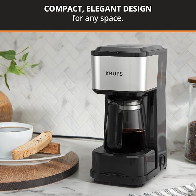 KRUPS Simply Brew Coffee Maker - Multi-Serve 4-in-1 with Stainless Steel Travel Tumbler, Black, 14oz - Image 3