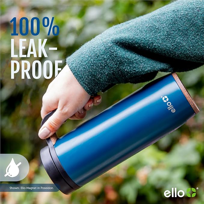 Ello Magnet 18oz Vacuum Insulated Stainless Steel Travel Mug with Side Handle and Leak-Proof Slider Lid and Built-in Coaster, Keeps Hot for 5 Hours, Perfect for Coffee or Tea, BPA-Free - Image 7