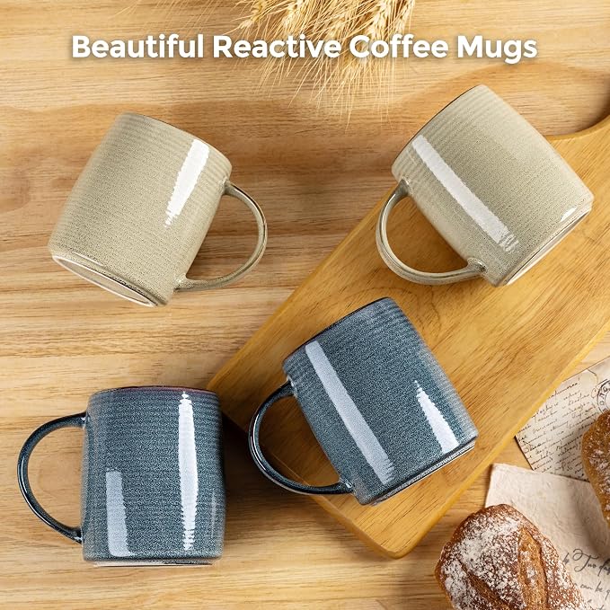 GBhome Large Ceramic Coffee Mugs Set of 6, 18oz Handmade Stoneware Coffee Mugs Set for Latte/Cappuccino/Hot Cocoa, Dishwasher & Microwave Safe, Multi-Color - Image 3