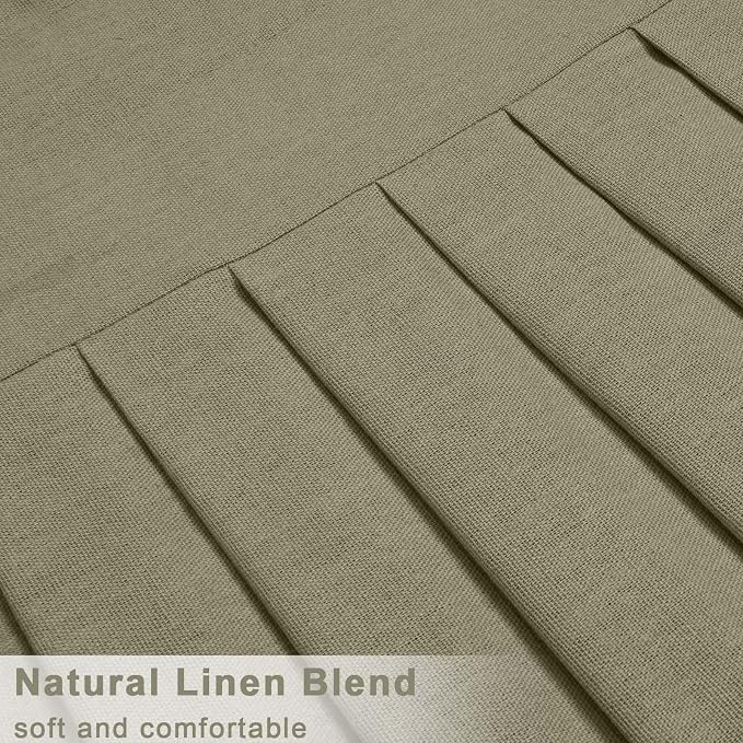 Likiyol Linen Valances for Windows Farmhouse Ruffle Swag Valance Rustic Country Window Valances Light Filtering Kitchen Curtains Rod Pocket Valance Curtains for Bathroom Cafe, Grey Brown, 60"W x 36"L - Image 8
