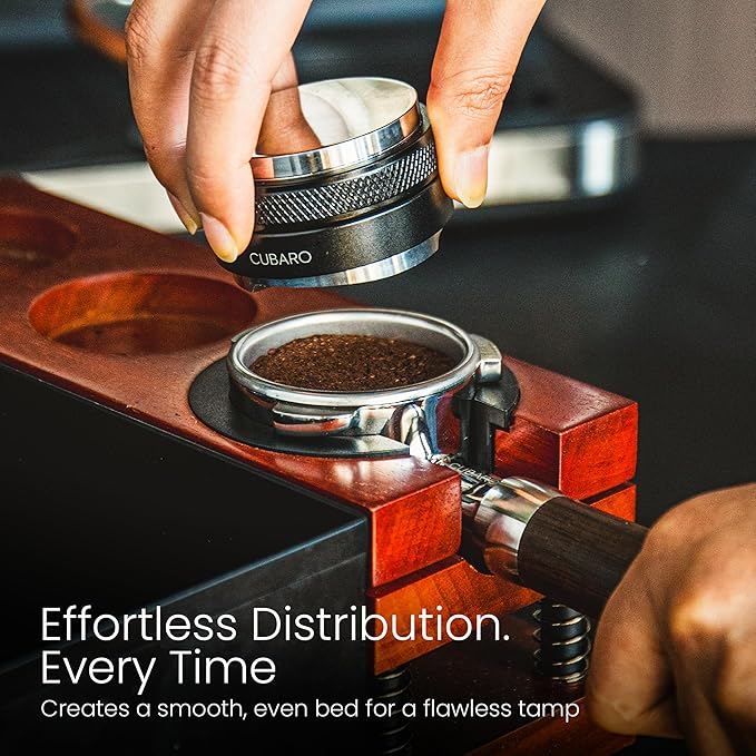 53.3mm Espresso Distributor & Tamper – Dual Head Coffee Leveler Tool | Adjustable Depth | Fits Breville 54mm Portafilter | Precision Espresso Hand Tamper – Premium Barista Accessories