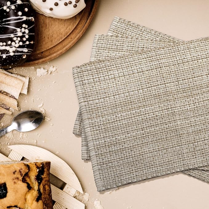 Urban Villa Two Tone Placemat Cotton Tablemat 14x20 (Set of 6) Eggshell - Image 5