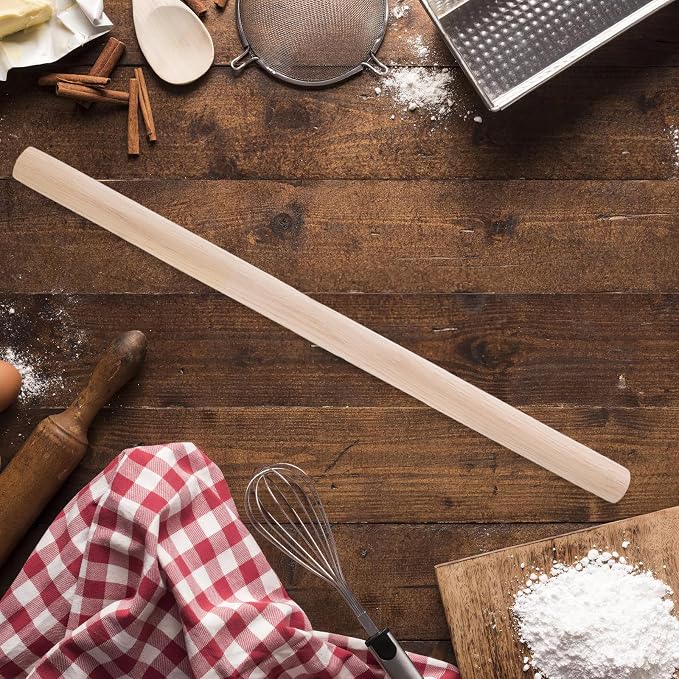 Luxshiny 2pcs Solid Wood Rolling Pin with Smooth Surface and Ergonomic Grip for Kitchen Baking Dough Roller Pin for Bread, Pastry, Pizza, and Cookie Preparation 19.69x1.18x1.18in - Image 8