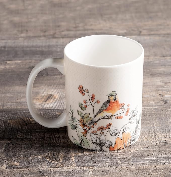 Maison d' Hermine Coffee Mug with Handles Tea Cups (15 Ounce, Pack of 1) | Fine Bone China Coffee Mugs for Hot Beverages Cappuccino Latte Home Spring Summer -Whitish Shabby Chique - Winter Berries - Image 8