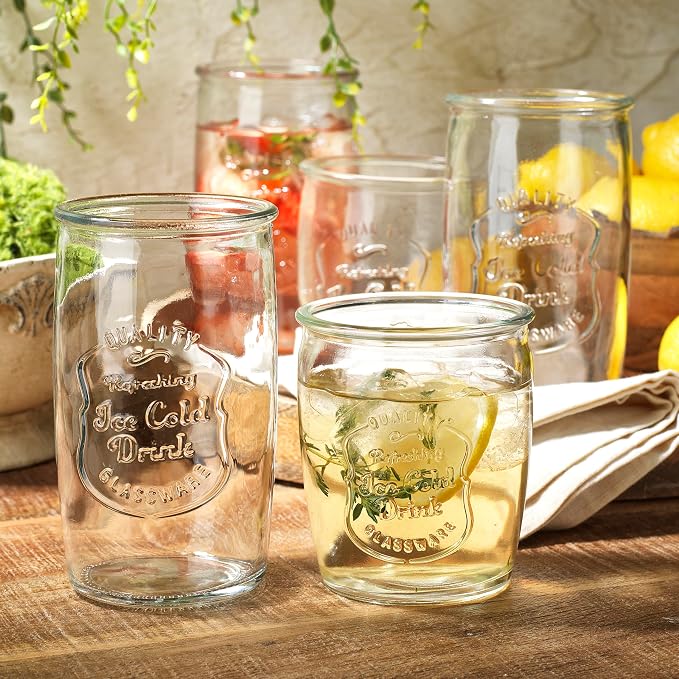 Glaver's Ice Cold Set of 8 Drinking Glasses 4-20 Oz Highball Glasses, and 4-13 Oz Whiskey Glass Cups For Everyday Home Use Water glasses, Beer, Juice, Cocktail. - Image 3