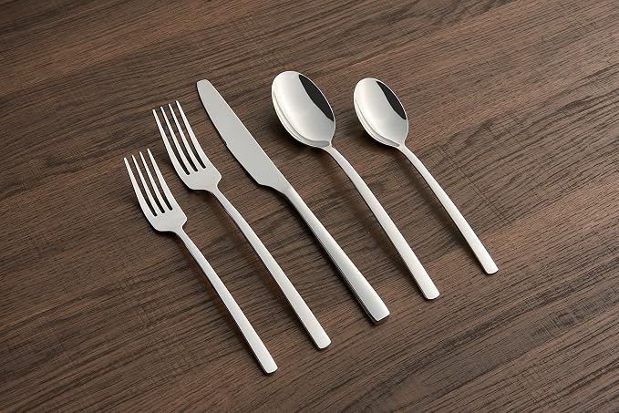 Cambridge Silversmiths Beacon Flatware Set, 18/0 Stainless Steel, Dishwasher Safe, Flatware Collection, Mirror, 20-Piece, Service for 4 - Image 2