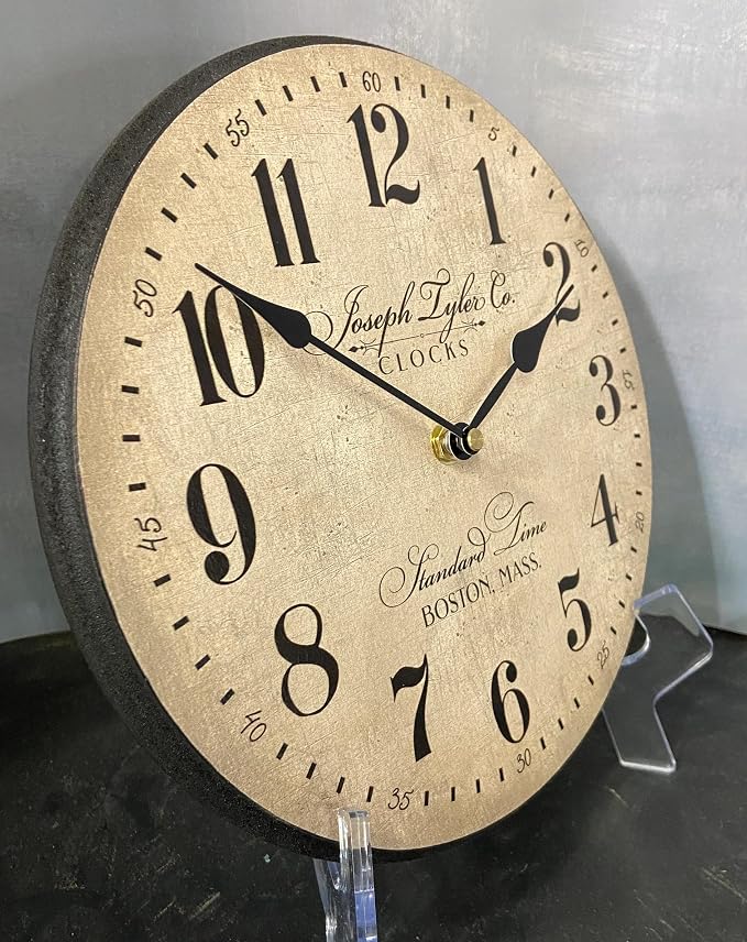 The Big Clock Store Prescott Parchment Wall Clock | Handcrafted in USA | Silent Non-Ticking Mechanism | Beautiful Color | Rustic Decor for Living Room | Battery Operated (12-Inch) - Image 2