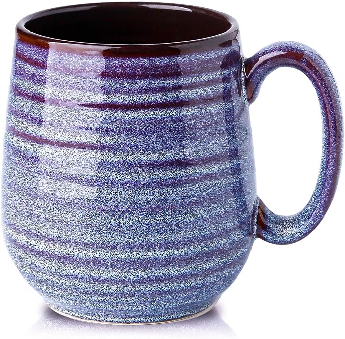 HASENSE Large Coffee Mug for Women Mom, 20 oz Ceramic Coffee Cups for Kitchen, Big Coffee Mug for Latte Coffee Tea Soup, Perfect for Gifts, Dishwasher and Microwave Safe, 1 PCS (Purple) by Hasense