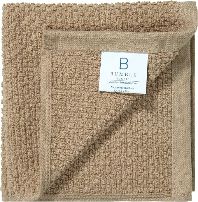 Bumble Dish Cloths 8-Pack, 100% Cotton Kitchen Towels, 12"x12" Tan | 430 GSM Soft Dish Towels for Kitchen, Highly Absorbent & Durable Kitchen Rags for Washing Dishes - Image 6