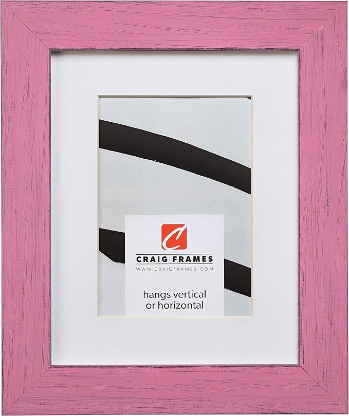 Craig Frames Jasper, 18 x 36 Inch Country Petticoat Pink Picture Frame Matted to Display a 14 x 32 Inch Photo by CraigFrames