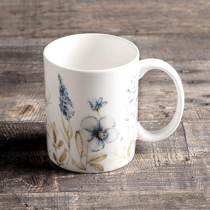 Maison d' Hermine Coffee Mug with Handles Tea Cups (15 Ounce, Pack of 1) | Fine Bone China Coffee Mugs for Hot Beverages Cappuccino Latte Home Restaurant Spring Summer -Ice Florals - Forsty Morning - Image 7