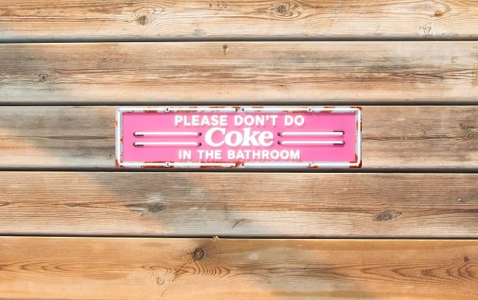 Please Don't Do Coke Metal Sign 4x16in Humorous Bathroom Plaque for Bar Restroom Wall Decor - Image 6