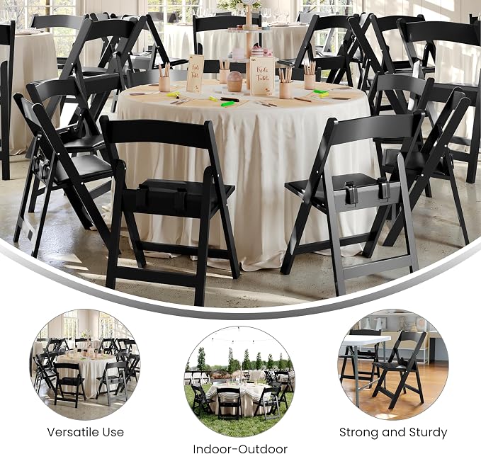 Flash Furniture Hercules Kids Resin Folding Chair, Black | Vinyl Padded Seat, Lightweight, Indoor/Outdoor, HERCULES Series - Image 5