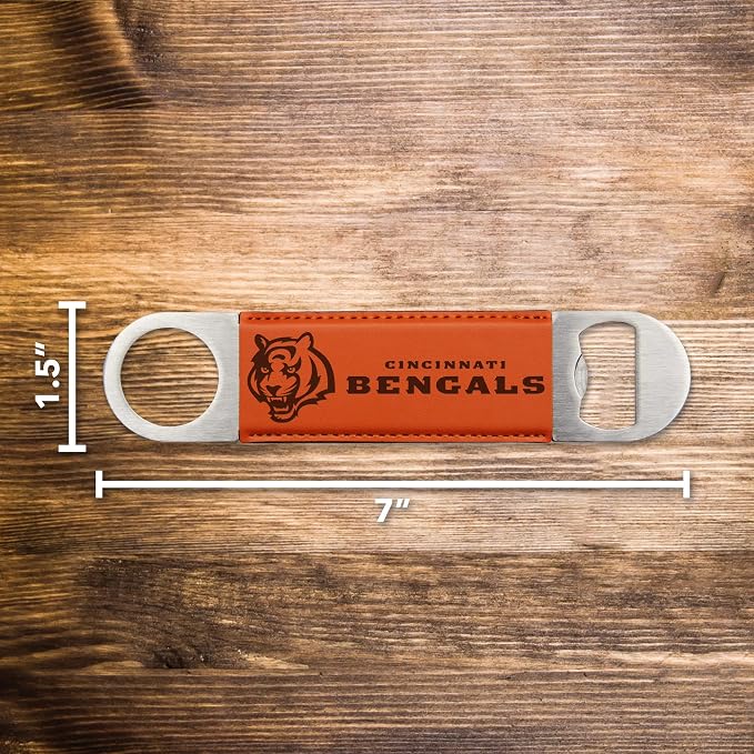 Rico Industries NFL Laser Engraved Bar Blade Faux Leather Laser Engraved Bar Blade - Great Beverage Accessory for Game Day - Image 4