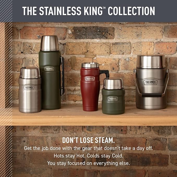 THERMOS Stainless King Vacuum-Insulated Stainless Steel Tumbler - 16oz, Matte Green - Insulated Coffee Tumbler for Hot & Cold Drinks - Leak-Proof & Sweat-Proof for Commuting & Traveling - Image 6