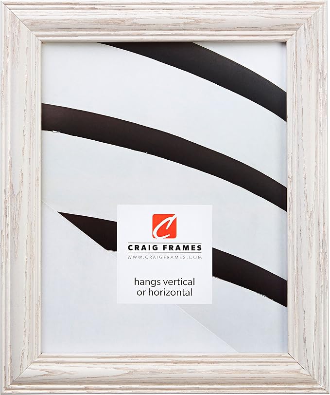 Craig Frames 4x6 White Picture Frame, Wall Decor for Art and Photos | Ready to hang with a protective glass front, made in the USA for a gallery display by CraigFrames