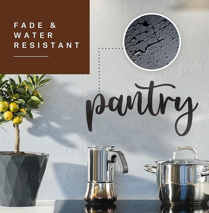 Pantry Word Sign Metal Wall Decor - 15"X8" Black Modern Pantry Decor Farmhouse Metal Large Pantry Sign for Hanging Any Kitchen Wall Art Decor - Image 5