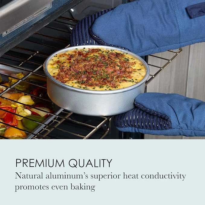Chicago Metallic 8 Inch Round Cake Pan, Heavy-Gauge Recycled Aluminum Baking Pan with Wire-Reinforced Rim for Even Baking, Layer Cakes, Cheesecakes, Casseroles and Quiches - Image 5
