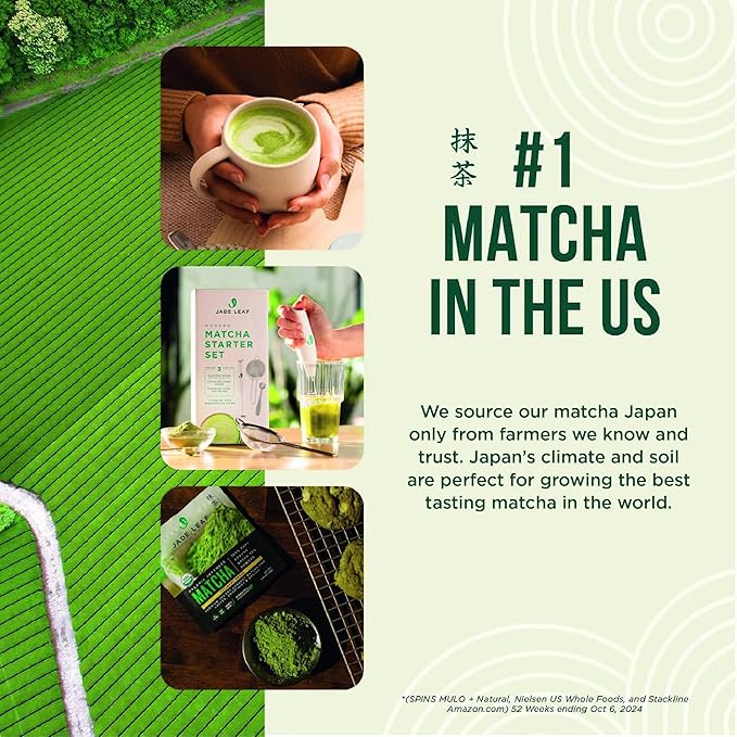 Jade Leaf Matcha Premium Ceremonial Grade Matcha Green Tea Powder - Japanese - Culinary, Ingredient, Ceremonial Barista Teahouse, Latte, Collagen, 1.76 Ounce (Pack of 1), Ceremonial Matcha