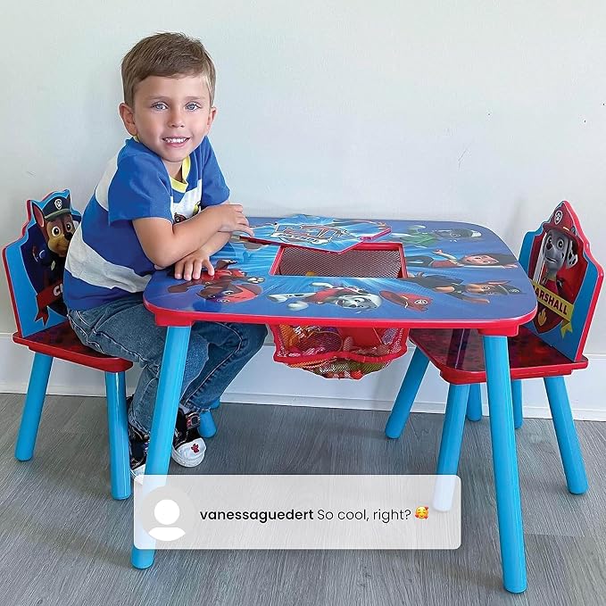Delta Children Kids Table and Chair Set With Storage (2 Chairs Included) - Ideal for Arts & Crafts, Snack Time, Homeschooling, Homework & More, Nick Jr. PAW Patrol - Image 8
