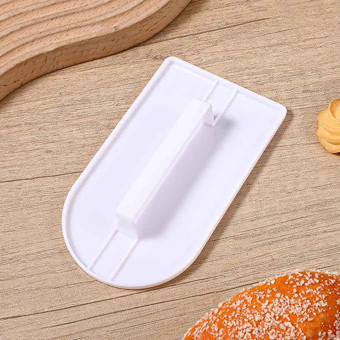 2 PCS Fondant Smoothing Tool, Cake Decoration Icing Smoother Tool, Sugarcraft Scraper Paddle, Fondant Polisher Finisher, White PP Plastic, 5.7" x 3.1"