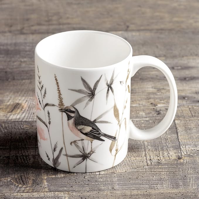 Maison d' Hermine Coffee Mug with Handles Tea Cups (15 Ounce, Pack of 1) | Fine Bone China Coffee Mugs for Hot Beverages Cappuccino Latte Home Spring Summer -Meadow Florals - Brown - Perfect Pasture - Image 7