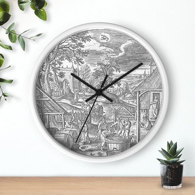 Mozingo ~ Wine Clock for Kitchen Bar Wall It's Wine O'clock Silent Time Gift Home Decor Made In USA, 10" (Hour Marks - None, Clock Frame Color - White, Wine Theme #06) - Image 3