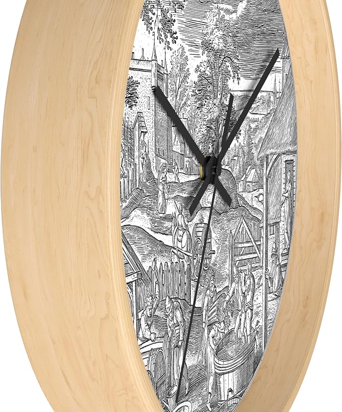 Mozingo ~ Wine Clock for Kitchen Bar Wall It's Wine O'clock Silent Time Gift Home Decor Made In USA, 10" (Hour Marks - None, Clock Frame Color - Natural Wood, Wine Theme #06) - Image 2
