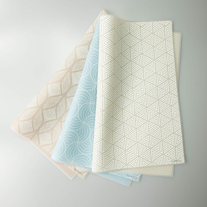 Mintrico placemat for Dining Table Set of 2 Silicone Heat Resistant Non Slip (2, White Triangle) … - Image 6