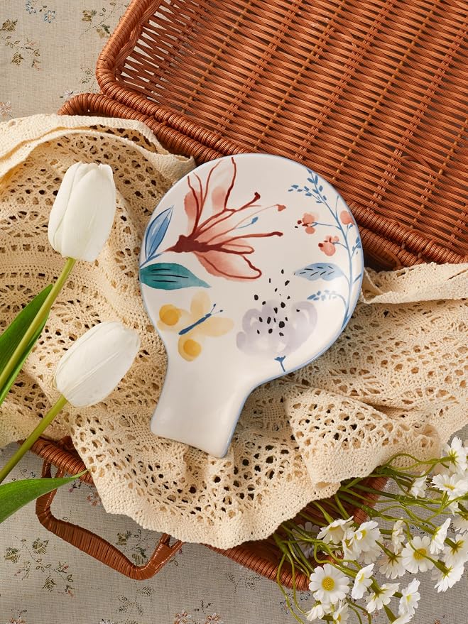 Bico Blossom Symphony Spoon Rest for Stove Top, Ceramic Spoon Holder for Kitchen Counter, Easy to Clean Coffee Spoon Rest Dishwasher Safe, Kitchen Cooking Utensil Rest for Ladles Spatula - Image 5